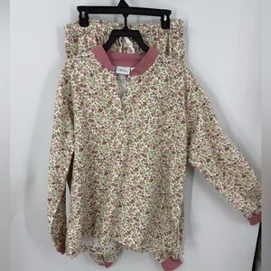 Vermont Country Store women's 100% cotton flannel floral print pajama set. L